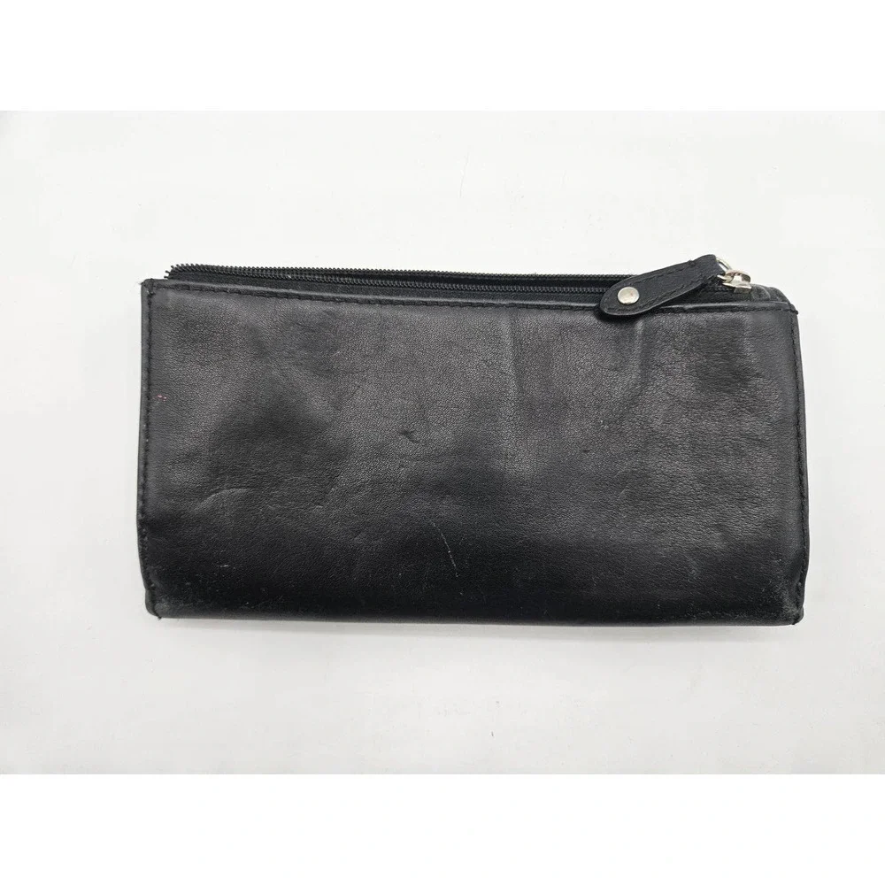 Coach Alexandra Slim Envelope‎ Wallet Black Women's Silver Clasp